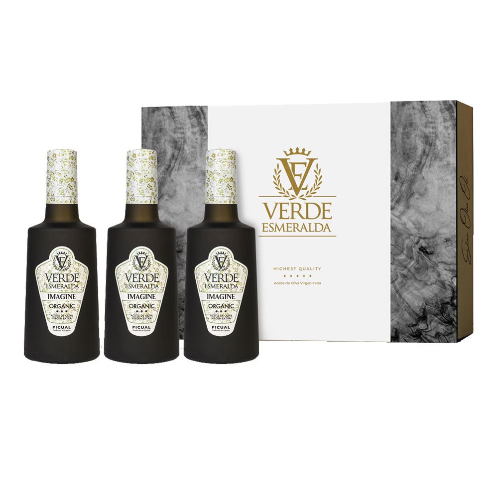 Verde Esmeralda Imagine Organic Picual Estuche Regalo 3 Botellas 500 ml